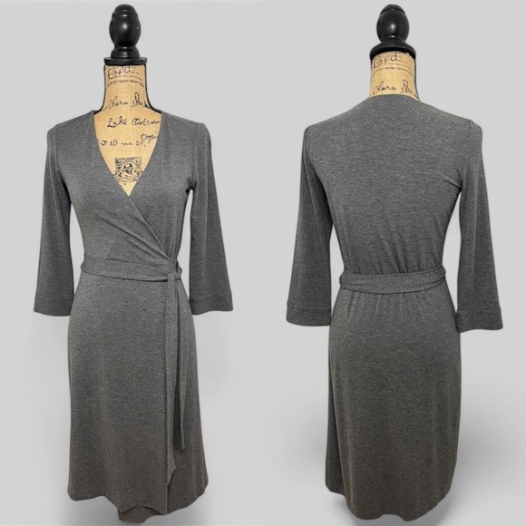 Diane Von Furstenberg New Julian Two Gray Wrap Dress - Picture 5 of 16